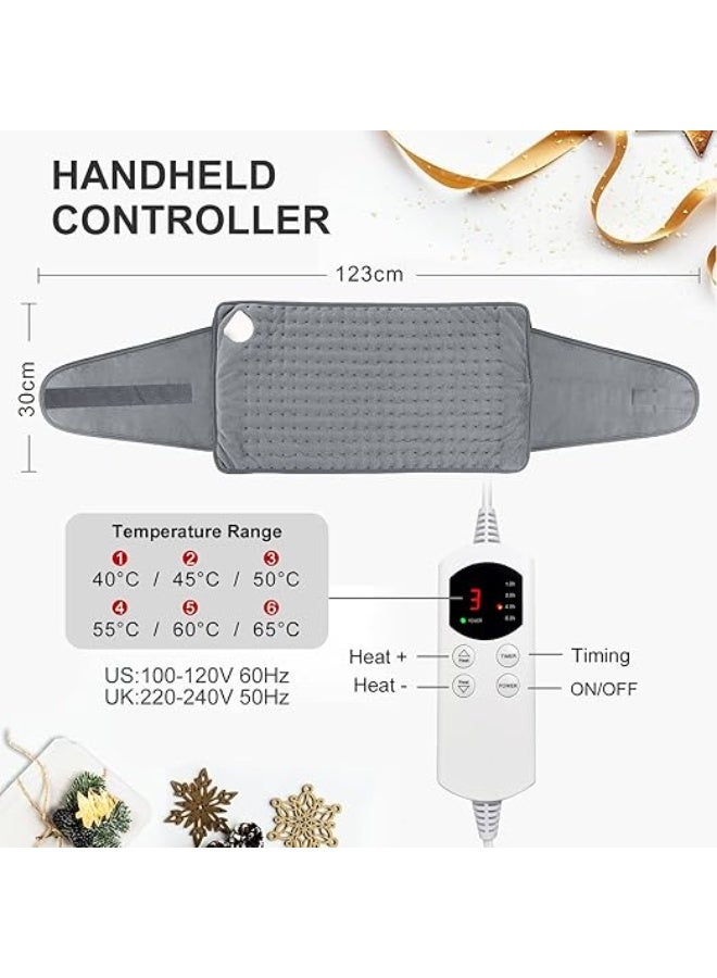 وسادة تدفئة كهربائية لتخفيف آلام الظهر والجسم بـ 6 مستويات حرارة - كمادة حرارية ناعمة قابلة للغسل للرجال والنساء - مقاس مريح - Image 2